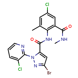 Chemical structure of Chlorantraniliprole , CAS 500008-45-7, AChemBlock Y218071