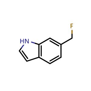 Chemical structure of 6-fluoromethyl-1H-Indole , AChemBlock Y218076