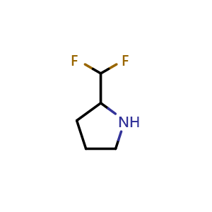 Chemical structure of 2-(Difluoromethyl)pyrrolidine , CAS 1393541-22-4, AChemBlock Y218107