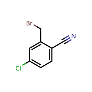Chemical structure of 2-(Bromomethyl)-4-chlorobenzonitrile , CAS 50712-67-9, AChemBlock Y218119