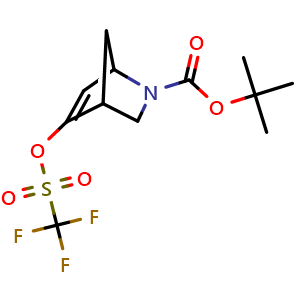 Chemical structure of 2-Boc-2-azabicyclo[2.2.1]hept-5-en-5-yl Trifluoromethanesulfonate , CAS 2995293-11-1, AChemBlock Y218126