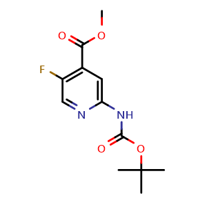 Chemical structure of Methyl 2-(Boc-amino)-5-fluoroisonicotinate , CAS 1380331-28-1, AChemBlock Y218133