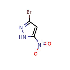 Chemical structure of 3-Bromo-5-nitropyrazole , CAS 1208314-00-4, AChemBlock Y218134