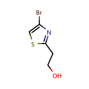 Chemical structure of 2-(4-Bromo-2-thiazolyl)ethanol , CAS 1501635-52-4, AChemBlock Y218139