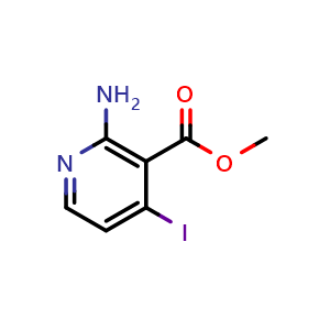 Chemical structure of Methyl 2-Amino-4-iodonicotinate , CAS 1822818-22-3, AChemBlock Y218143