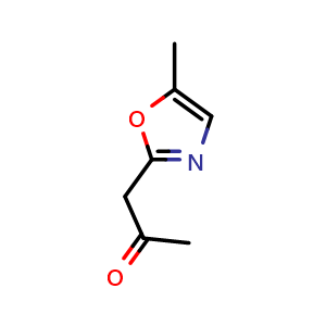 Chemical structure of 1-(5-Methyl-2-oxazolyl)-2-propanone , CAS 1062323-64-1, AChemBlock Y218153