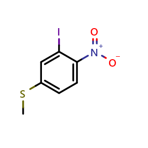 Chemical structure of 3-Iodo-4-nitrothioanisole , CAS 1824066-38-7, AChemBlock Y218158