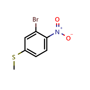 Chemical structure of (3-Bromo-4-nitrophenyl)(methyl)sulfane , CAS 1822762-44-6, AChemBlock Y218162