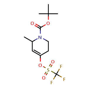 Chemical structure of 1-Boc-6-methyl-1,2,3,6-tetrahydro-4-pyridyl Trifluoromethanesulfonate , CAS 325488-26-4, AChemBlock Y218183
