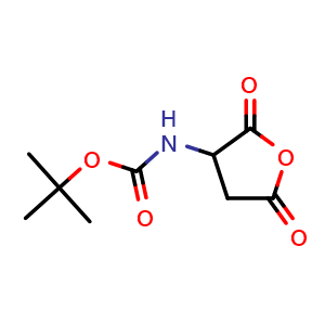 Chemical structure of 3-(Boc-amino)dihydrofuran-2,5-dione , CAS 120409-48-5, AChemBlock Y218184