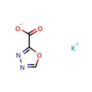 Chemical structure of Potassium 1,3,4-Oxadiazole-2-carboxylate , CAS 1188263-66-2, AChemBlock Y218189