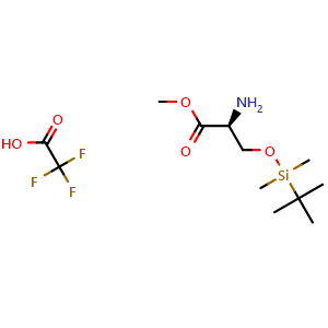 Chemical structure of O-(tert-Butyldimethylsilyl)-L-serine Methyl Ester Trifluoroacetate , CAS 2994334-70-0, AChemBlock Y218191