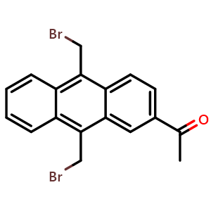 Chemical structure of 1-[9,10-Bis(bromomethyl)-2-anthracenyl]ethanone , CAS 790257-33-9, AChemBlock Y218201