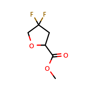 Chemical structure of Methyl 4,4-Difluorotetrahydrofuran-2-carboxylate , CAS 2716888-28-5, AChemBlock Y218203