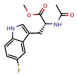 Chemical structure of (R)-N-Acetyl-5-Fluoro-Trp-OMe , CAS 114872-80-9, AChemBlock Y218232