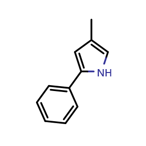 Chemical structure of 4-Methyl-2-phenyl-1H-pyrrole , CAS 20055-04-3, AChemBlock Y218236