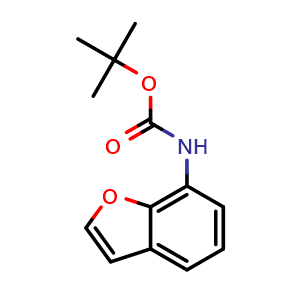Chemical structure of N-Boc-7-aminobenzofuran , CAS 1934854-71-3, AChemBlock Y218238