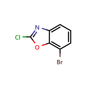Chemical structure of 7-Bromo-2-chlorobenzoxazole , CAS 1202879-00-2, AChemBlock Y218242