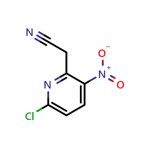 Chemical structure of 6-Chloro-3-nitropyridine-2-acetonitrile , CAS 123846-69-5, AChemBlock Y218244