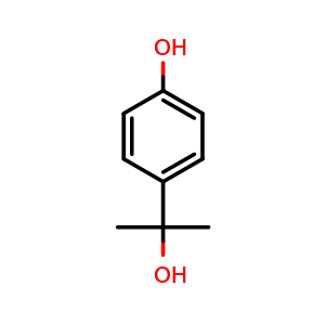 Chemical structure of 4-(2-Hydroxy-2-propyl)phenol , CAS 2948-47-2, AChemBlock Y218254