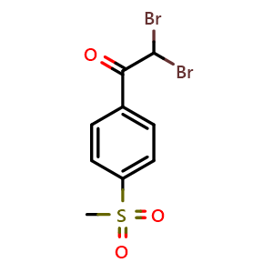 Chemical structure of 2,2-Dibromo-4'-(methylsulfonyl)acetophenone , CAS 85976-24-5, AChemBlock Y218257