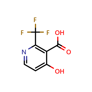 Chemical structure of 4-Hydroxy-2-(trifluoromethyl)nicotinic acid , CAS 956576-89-9, AChemBlock Y218259
