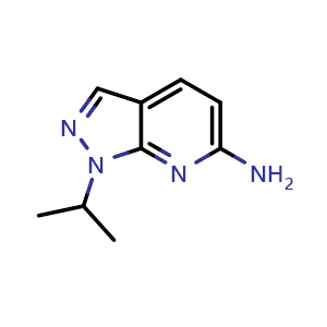 Chemical structure of 1-Isopropyl-1H-pyrazolo[3,4-b]pyridin-6-amine , CAS 3026715-62-5, AChemBlock Y218270