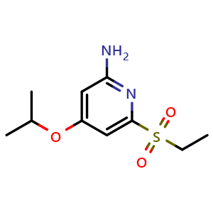 Chemical structure of 6-(Ethylsulfonyl)-4-isopropoxypyridin-2-amine , CAS 2995274-62-7, AChemBlock Y218279
