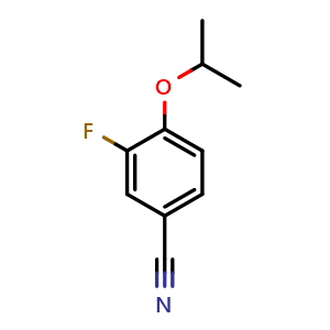 Chemical structure of 3-Fluoro-4-isopropoxybenzonitrile , CAS 1153103-84-4, AChemBlock Y218289