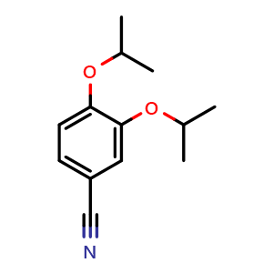 Chemical structure of 3,4-Diisopropoxybenzonitrile , CAS 1216277-63-2, AChemBlock Y218296