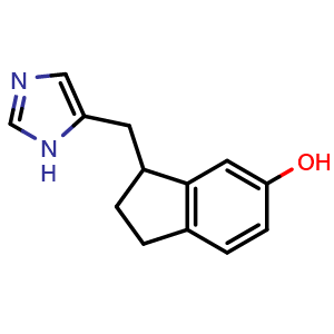 Chemical structure of 3-[(5-Imidazolyl)methyl]indane-5-ol , CAS 189353-31-9, AChemBlock Y218301