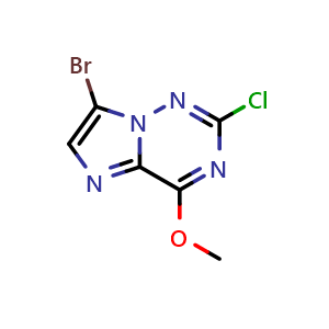 Chemical structure of 7-Bromo-2-chloro-4-methoxyimidazo[2,1-f][1,2,4]triazine , CAS 2995278-71-0, AChemBlock Y218308