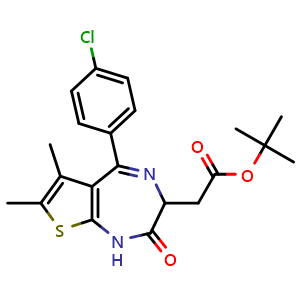 Chemical structure of tert-Butyl 2-[5-(4-Chlorophenyl)-6,7-dimethyl-2-oxo-2,3-dihydro-1H-thieno[2,3-e][1,4]diazepin-3-yl]acetate , CAS 2988363-98-8, AChemBlock Y218318