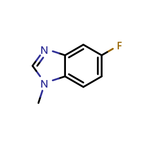 Chemical structure of 5-fluoro-1-methyl-1H-1,3-benzodiazole , CAS 1365271-95-9, AChemBlock Y218321