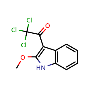 Chemical structure of 2,2,2-Trichloro-1-(2-methoxy-3-indolyl)ethanone , CAS 2995282-99-8, AChemBlock Y218329