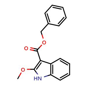 Chemical structure of Benzyl 2-Methoxy-1H-indole-3-carboxylate , CAS 2995287-93-7, AChemBlock Y218331