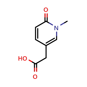 Chemical structure of 1-Methyl-6-oxo-1,6-dihydropyridine-3-acetic acid , CAS 101074-55-9, AChemBlock Y218338