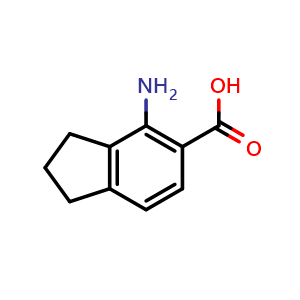 Chemical structure of 4-Aminoindane-5-carboxylic acid , CAS 129833-30-3, AChemBlock Y218339