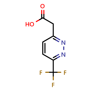 Chemical structure of 2-[6-(Trifluoromethyl)-3-pyridazinyl]acetic acid , CAS 1565408-90-3, AChemBlock Y218342
