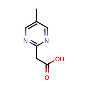 Chemical structure of 2-(5-Methyl-2-pyrimidinyl)acetic acid , CAS 933738-89-7, AChemBlock Y218345