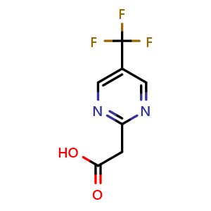 Chemical structure of 2-[5-(Trifluoromethyl)-2-pyrimidinyl]acetic acid , CAS 944905-59-3, AChemBlock Y218346