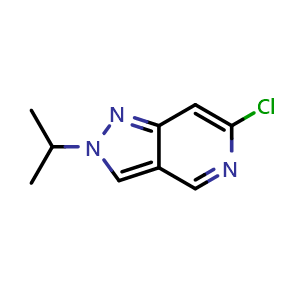 Chemical structure of 6-Chloro-2-isopropyl-2H-pyrazolo[4,3-c]pyridine , CAS 2995281-53-1, AChemBlock Y218367