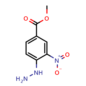 Chemical structure of Methyl 4-Hydrazinyl-3-nitrobenzoate , CAS 87054-48-6, AChemBlock Y218372