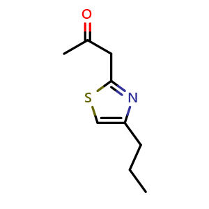 Chemical structure of 1-(4-Propyl-2-thiazolyl)-2-propanone , CAS 1896625-06-1, AChemBlock Y218387
