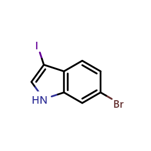 Chemical structure of 6-bromo-3-iodo-1H-indole , CAS 372077-73-1, AChemBlock Y218415