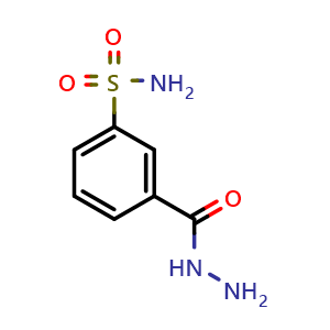 Chemical structure of 3-(hydrazinecarbonyl)benzenesulfonamide , CAS 18648-11-8, AChemBlock Y218419