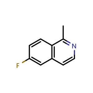 Chemical structure of 6-fluoro-1-methylisoquinoline , CAS 608515-77-1, AChemBlock Y218422