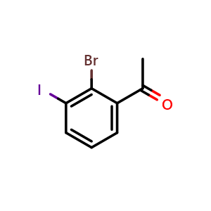 Chemical structure of 1-(2-bromo-3-iodophenyl)ethan-1-one , CAS 1261515-87-0, AChemBlock Y218438
