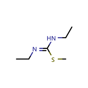 Chemical structure of 1,3-diethyl-2-methylthioisourea , CAS 34840-26-1, AChemBlock Y218447