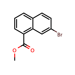 Chemical structure of methyl 7-bromo-1-naphthoate , CAS 93353-67-4, AChemBlock Y218449
